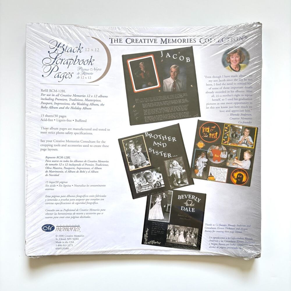 Creative Memories Collection: Black Scrapbook Pages 12"x12" Refill RCM-12BL 2000